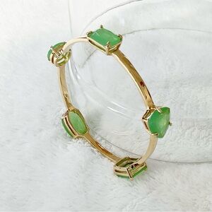 Kate Spade Vegas Jewels Green Stone Gold Bangle Bracele